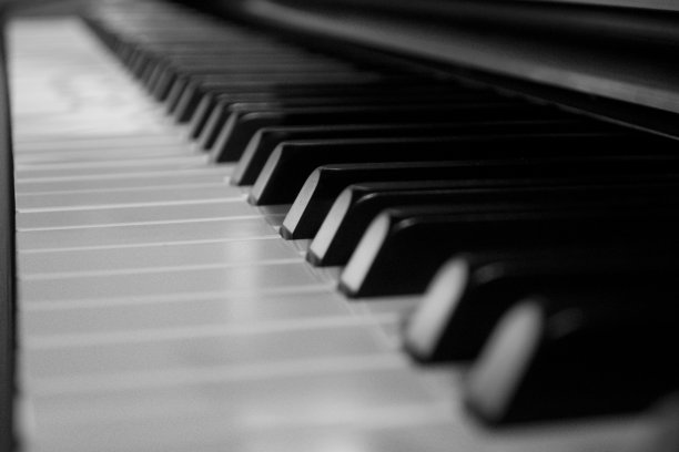 特写黑白琴键照片图片下载