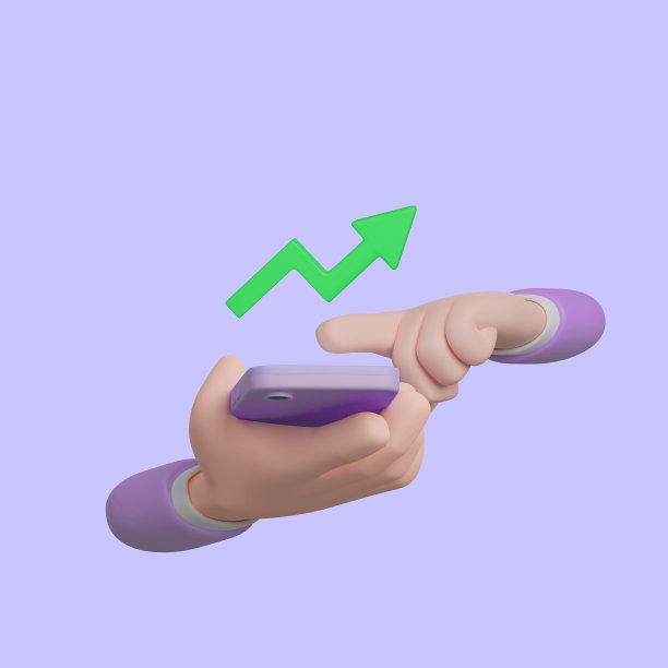 3d基金投资插画概念。卡通手用财务管理和理财知识在手机上。3d渲染图图片下载