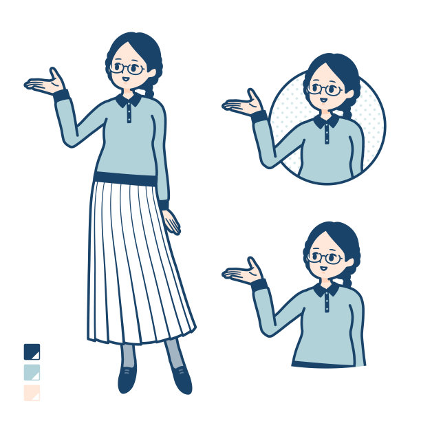 一名年轻女子戴着带有解释图像的眼镜图片下载