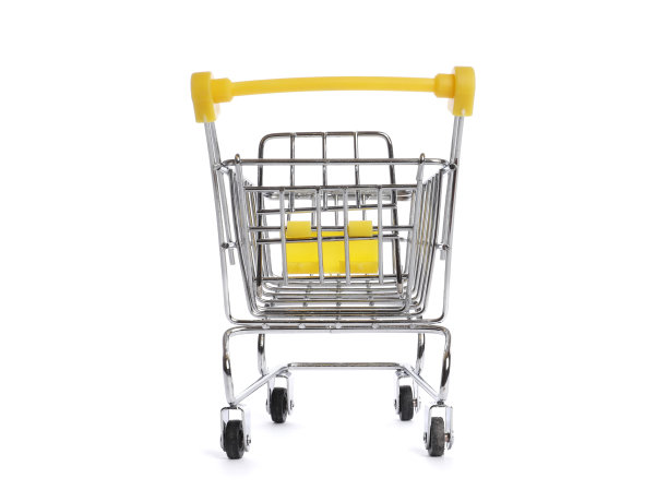 在白色背景上隔离购物车图片下载
