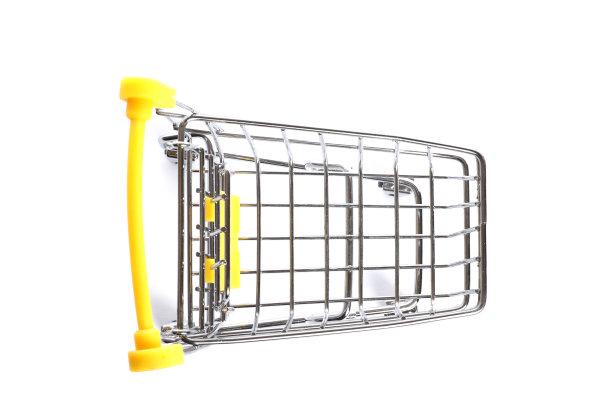 在白色背景上隔离购物车图片下载