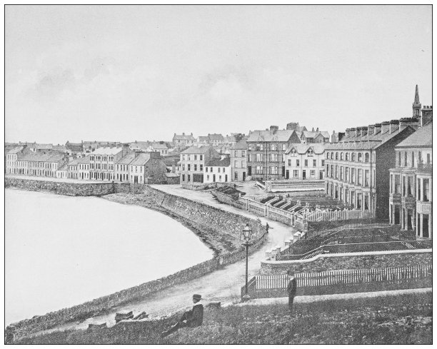 爱尔兰的古董照片:码头，班戈，县图片下载