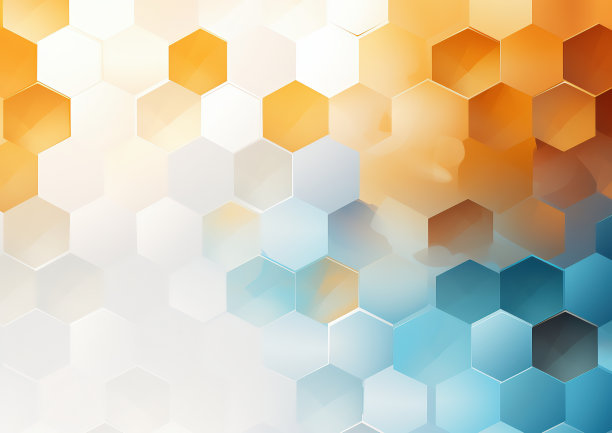 蓝白六角形几何图案背景图片下载