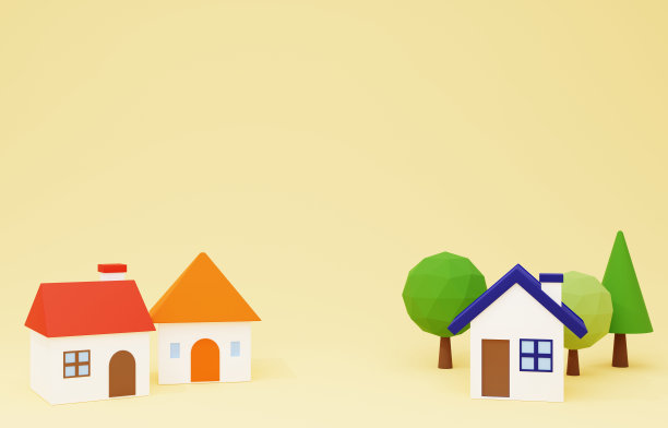 一个可爱的小房子的3d图像图片下载