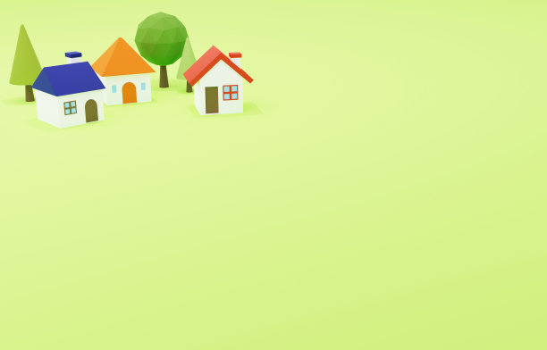 一个可爱的小房子的3d图像图片下载