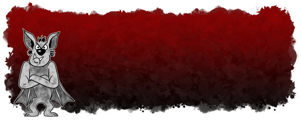 卡通蝙蝠的插图与黑色和红色的横幅背景和复制空间图片下载