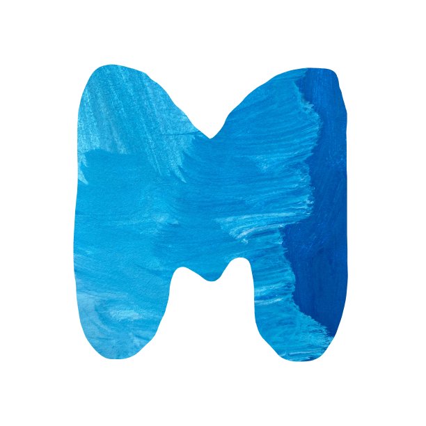 字母M大写字母蓝色纹理切割图片下载