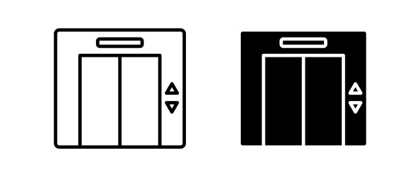 电梯图标矢量集。提拉标志图片下载