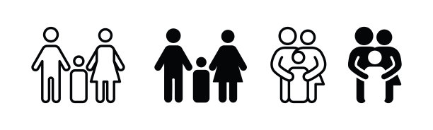 家庭图标符号在线条和平面风格的白色背景的应用程序和网站。矢量图图片下载