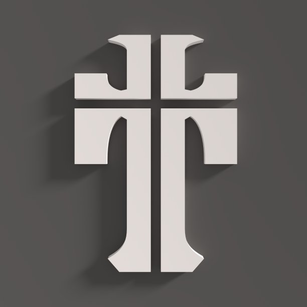 基督教的十字架。宗教概念图解。三维渲染图片下载