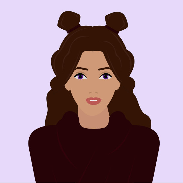 美丽的女孩，深色的头发和紫色的眼睛在浅色的背景图片下载