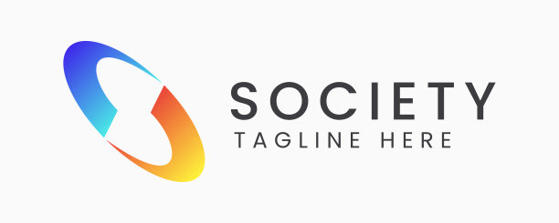 社会共同体标志摘要字母S上的椭圆形商业金融图片下载