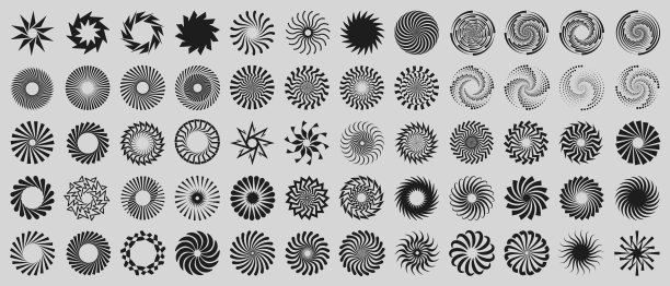 野兽派圆形，很酷的几何形式。包豪斯极简平面设计圆形元素。新潮的Y2K矢量标志。基本形状。图片下载