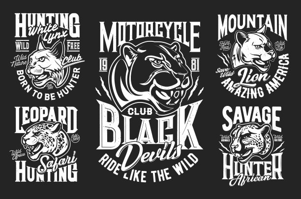 野猫，咆哮的动物吉祥物t恤印花图片下载