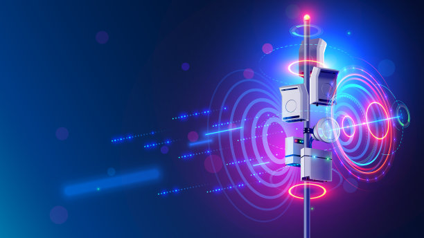 5g移动互联网通信塔。无线宽带天线传输电信信号。5g天线网络。5g通信塔广播移动信号。通信技术。图片下载