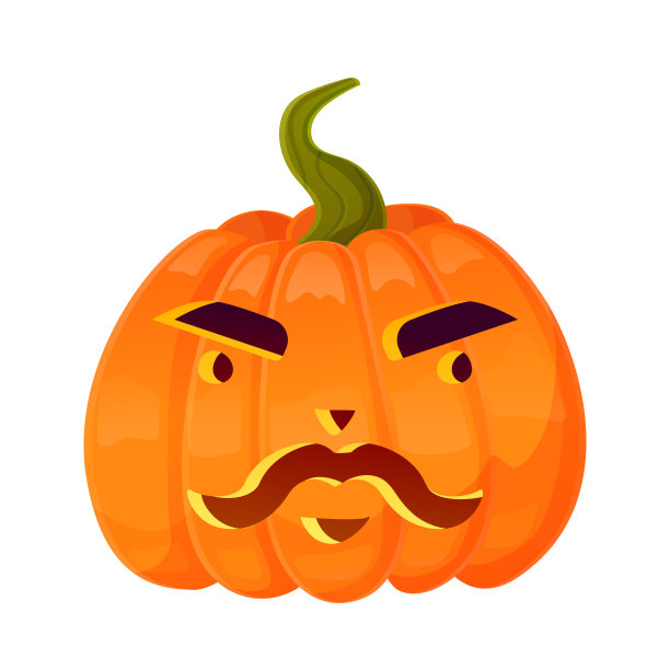 南瓜灯的表情。万圣节派对南瓜雕刻。图片下载