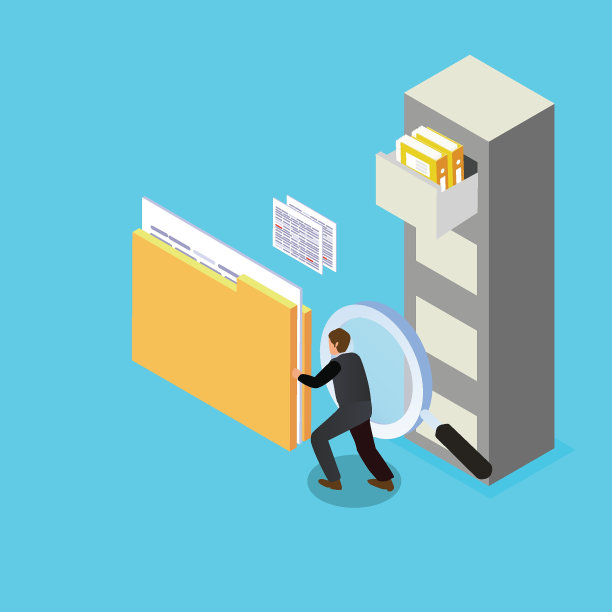 商人移动文件夹到数字存储等距三维图片下载