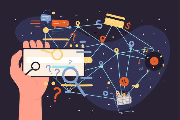 卡通手持智能手机与可定制的智能移动应用程序的触摸屏信息图黑暗的概念图片下载