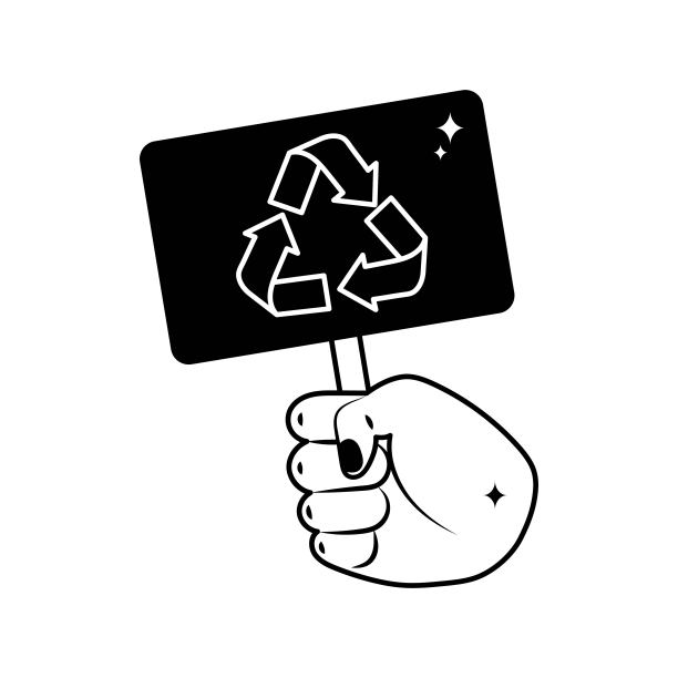 回收板涂鸦矢量轮廓贴纸。EPS 10文件图片下载