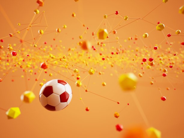 3D足球，3D插图，图形背景元素，体育抽象背景图片下载