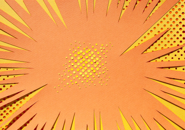 手工剪纸波普艺术漫画背景。卡通平面风格。图片下载