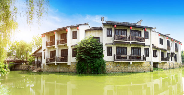 中国乌镇，风景秀丽的古镇图片下载