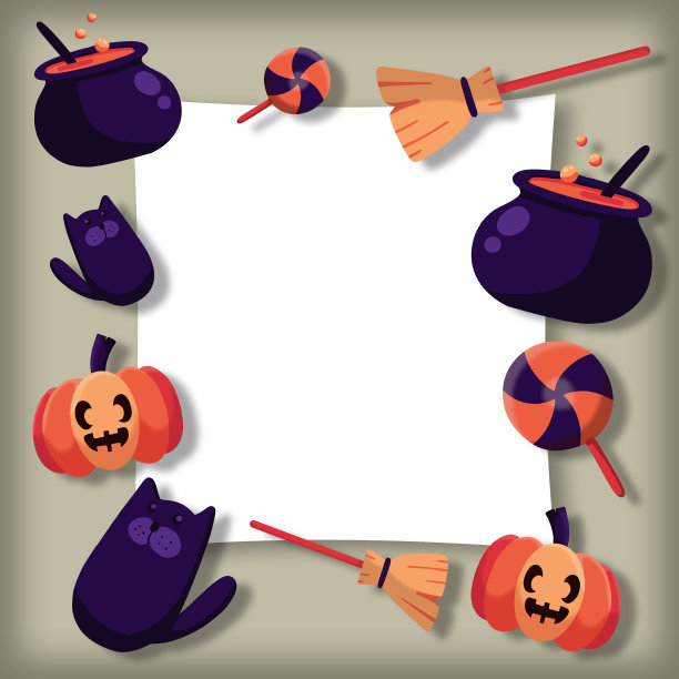 万圣节促销横幅，最可爱的南瓜，蝙蝠和糖果在夜晚的云。剪纸，数码工艺风格。万圣节设计，海报，聚会邀请或贺卡模板图片下载