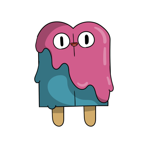 可爱的美食卡通人物;可爱的冰淇淋插图图片下载