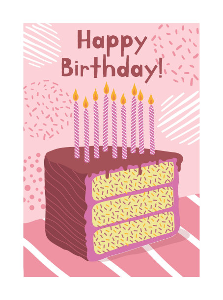 生日快乐海报矢量图片下载