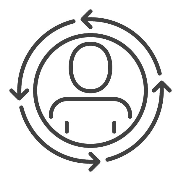 圆圈内的人箭头矢量概念线图标或标志图片下载