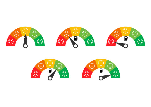 一套燃油车指示图标，汽油汽车仪表符号，控制标志矢量插图图片下载