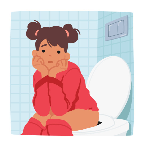 小女孩上厕所，日常生活中私密而例行的时刻，象征着成长和独立图片下载