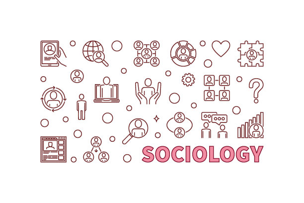 社会学大纲横条幅。社会科学概念矢量创意背景图片下载