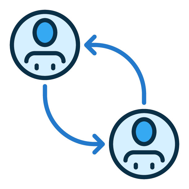 社会互动和关系矢量概念蓝色图标图片下载