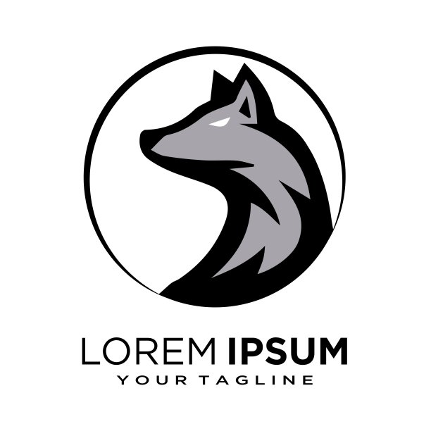 狼头月亮标志设计图片下载