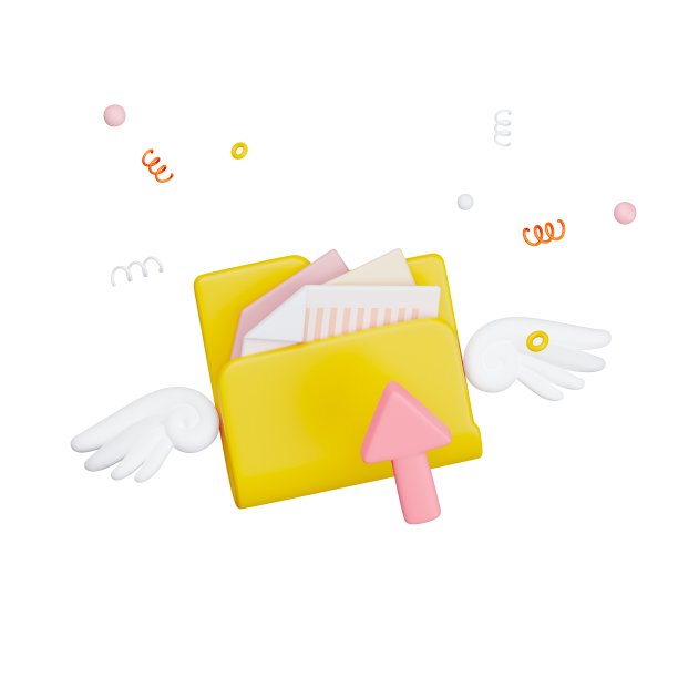 3d文件夹文件造纸技术图标。3d渲染与剪辑路径图片下载