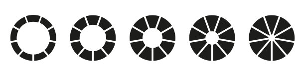 车轮分为九个部分。图表信息图集。饼图图标。分成9等份的甜甜圈图或馅饼。矢量插图。圆截面图。几何元素。图片下载