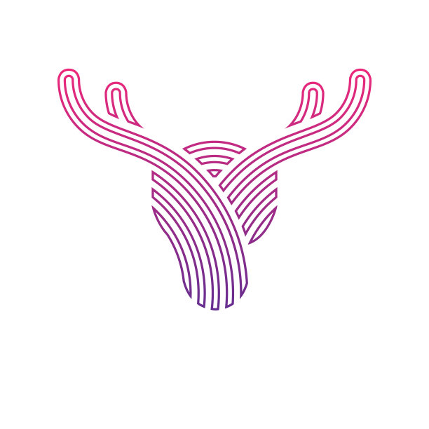 抽象彩色鹿指纹标志设计向量图片下载