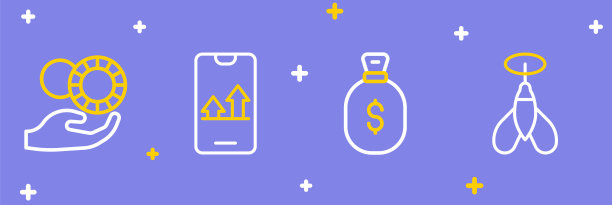 集线镖箭，钱袋，在线体育投注和手持赌场筹码图标。向量图片下载