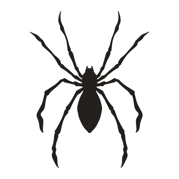 可怕的蜘蛛单色剪影元素图片下载