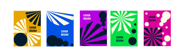 宣传册封面设计模板与现代几何图形。抽象图案背景，矢量最小几何海报图片下载