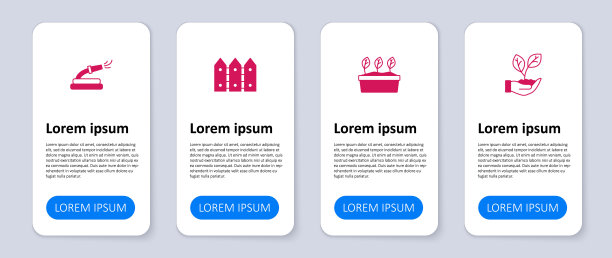 把叶子放在手里，花盆，花园栅栏和软管。业务信息图表模板。向量图片下载