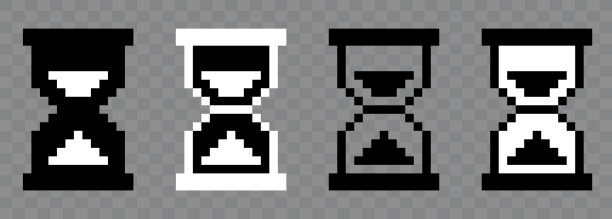 沙漏鼠标光标。加载，等待图标。向量的剪纸艺术。图片下载