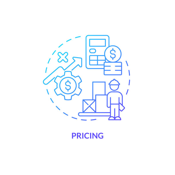2D定价梯度细线图标概念图片下载