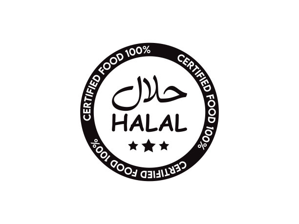 清真食品标识，穆斯林认可标识和认证食品，食品或产品包装标签图片下载