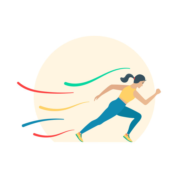 在短跑比赛插图中跑步的女人图片下载
