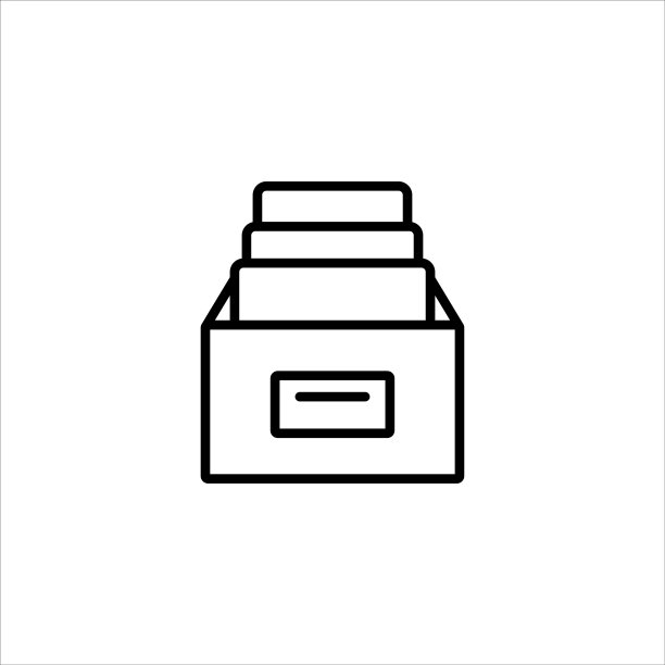 盒子与文件夹图标矢量插图符号图片下载