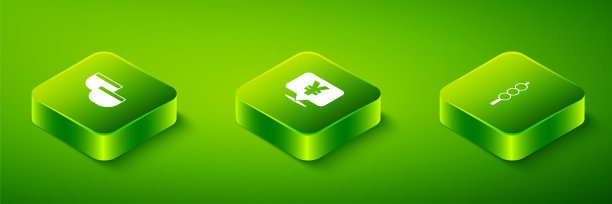 设定等距人民币，木棒上的肉丸和茶道图标。向量图片下载