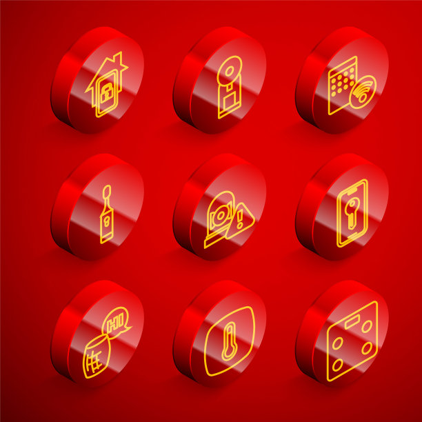 设置线移动智能家居，智能咖啡机，空气加湿器，电动牙刷，响闹钟，钥匙，语音助手和恒温器图标。向量图片下载