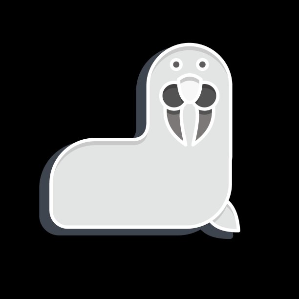 图标海象。与阿拉斯加的象征有关。光滑的风格。简单的设计可编辑。简单的说明图片下载